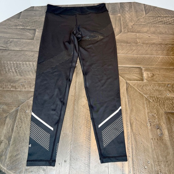 LILYBOD WOMEN’S SOULCYCLE BLACK COLOR WHITE STRIPES HIGH WAIST LEGGINGS SIZE M . - Picture 1 of 11